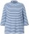 Ulla Popken Striped 3/4 Sleeve Turtleneck Tee Light Blue - Potištěná trička pro ženy - 