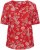 Kaffe Curve Ami Short Sleeve Blouse Printed Poppy Red - Halenky & tuniky - 