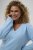 Kaffe Curve Jilanda V-Neck Pullover Blue - Svetry & pletené oděvy - 