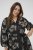 Kaffe Curve Kimmie Dress Black Chalk Embroidery - Midi šaty - 