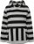 Ulla Popken Mixed Stripe Long Sleeve Hoodie Black - Mikiny & mikiny s kapucí - 