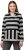 Ulla Popken Mixed Stripe Long Sleeve Hoodie Black - Mikiny & mikiny s kapucí - 