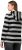 Ulla Popken Mixed Stripe Long Sleeve Hoodie Black - Mikiny & mikiny s kapucí - 