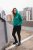 Ulla Popken Face Graphic Long Sleeve Hoodie Emerald Green - Mikiny & mikiny s kapucí - 