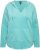 Ulla Popken Open Edged Long Sleeve V-Neck Hoodie Mint Green - Mikiny & mikiny s kapucí - 