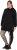 Ulla Popken Longline Lace Up Hoodie Black - Mikiny & mikiny s kapucí - 
