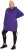 Ulla Popken Longline Lace Up Hoodie Purple - Mikiny & mikiny s kapucí - 