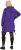 Ulla Popken Longline Lace Up Hoodie Purple - Mikiny & mikiny s kapucí - 