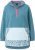 Ulla Popken Floral Detail Fleece Hoodie Ice Green - Mikiny & mikiny s kapucí - 
