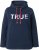 Ulla Popken TRUE Lettering Hoodie Navy Blue - Mikiny & mikiny s kapucí - 