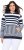 Ulla Popken Oversized Striped Long Sleeve Hoodie Ink Blue - Mikiny & mikiny s kapucí - 