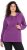 Ulla Popken Rhinestone Drawstring Moon Wash Hoodie Light Plum - Mikiny & mikiny s kapucí - 