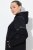 Ulla Popken Mix Fabric Reflective Trim Zip Hoodie Black - Mikiny & mikiny s kapucí - Pohodlné mikiny, hoodie a pleteniny