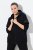 Ulla Popken Mix Fabric Reflective Trim Zip Hoodie Black - Mikiny & mikiny s kapucí - Pohodlné mikiny, hoodie a pleteniny