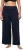 Ulla Popken Wide Leg Smocked Waist Knit Pants Night Blue - Džíny & Kalhoty ve Velkých Velikostech – Plus Size - 