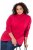 Ulla Popken Basic Long Sleeve Slim Fit Turtleneck Red - Mikiny & mikiny s kapucí - Pohodlné mikiny, hoodie a pleteniny