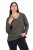 Ulla Popken Back To Basics V-Neck Relaxed Fit Cotton Tee Graphite Grey - Trička - Dámská trička ve velkých velikostech