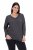 Ulla Popken Back To Basics V-Neck Relaxed Fit Cotton Tee Charcoal Grey Melange - Trička - Dámská trička ve velkých velikostech