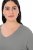 Ulla Popken Back To Basics V-Neck Relaxed Fit Cotton Tee Light Grey Melange - Trička - Dámská trička ve velkých velikostech