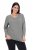 Ulla Popken Back To Basics V-Neck Relaxed Fit Cotton Tee Light Grey Melange - Trička - Dámská trička ve velkých velikostech