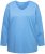 Ulla Popken Back To Basics V-Neck Relaxed Fit Cotton Tee Light Cornflower - Trička - 
