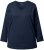 Ulla Popken Back To Basics V-Neck Relaxed Fit Cotton Tee Navy Blue - Trička - 
