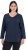 Ulla Popken Back To Basics V-Neck Relaxed Fit Cotton Tee Navy Blue - Trička - 