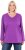 Ulla Popken Back To Basics V-Neck Relaxed Fit Cotton Tee Purple - Trička - 