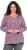 Ulla Popken Geometric Print 3/4 Sleeve Pleated Tee Raspberry - Potištěná trička pro ženy - 