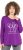 Ulla Popken Metallic Graphic Holiday Tee Dark Purple - Potištěná trička pro ženy - 
