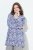 Ulla Popken Allover Printed Pleated Long Sleeve Tee Dark Blue - Potištěná trička pro ženy - Dámská trička s potiskem