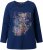 Ulla Popken Inverted Seam Long Sleeve Graphic Tee Ink Blue - Trička - 
