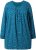 Ulla Popken Pleated Confetti Print Long Sleeve Tee Teal - Potištěná trička pro ženy - 