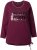 Ulla Popken Your Story Sequined Long Sleeve Tunic Tee Dark Ruby - Potištěná trička pro ženy - 