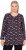 Ulla Popken Peppermint Tree V-Neck Holiday Cotton Long Sleeve Knit Tunic Black - Potištěná trička pro ženy - 