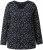 Ulla Popken Allover Printed Long Sleeve Tee Black - Potištěná trička pro ženy - 