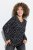 Ulla Popken Allover Printed Long Sleeve Tee Black - Potištěná trička pro ženy - Dámská trička s potiskem