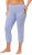 Ulla Popken Basic Stretch Knit Capris Blue - Džíny & Kalhoty ve Velkých Velikostech – Plus Size - 