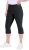 Ulla Popken Bengaline Elastic Waist Stretch Capri Pants Black - Džíny & Kalhoty ve Velkých Velikostech – Plus Size - 