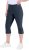 Ulla Popken Bengaline Elastic Waist Stretch Capri Pants Navy Blue - Džíny & Kalhoty ve Velkých Velikostech – Plus Size - 