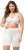 Ulla Popken Lace Hem Stretch Viscose Knit Bicycle Length Lounge Shorts White - Džíny & Kalhoty ve Velkých Velikostech – Plus Size - 
