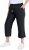Ulla Popken Cool Linen Elastic Waist Capri Pants Black - Džíny & Kalhoty ve Velkých Velikostech – Plus Size - 