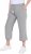 Ulla Popken Cool Linen Elastic Waist Capri Pants Light Grey Melange - Džíny & Kalhoty ve Velkých Velikostech – Plus Size - 