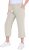 Ulla Popken Cool Linen Elastic Waist Capri Pants Brown - Džíny & Kalhoty ve Velkých Velikostech – Plus Size - 