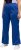 Ulla Popken Snap Placket Side Seam Wide Leg Recycled Polyester Knit Joggers Blue - Džíny & Kalhoty ve Velkých Velikostech – Plus Size - 