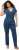 Ulla Popken Wrap Look Short Sleeve Denim Jumpsuit Blue - Džíny & Kalhoty ve Velkých Velikostech – Plus Size - 