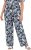 Ulla Popken Feather Print Elastic Waist Pants Blue - Džíny & Kalhoty ve Velkých Velikostech – Plus Size - 