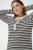 Kaffe Curve Miana Long Sleeve Polo Chalk with Black Stripe - Polokošile - 