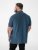 D555 Harvey Pique with Jacquard Collar & Cuffs Polo Teal - Polokošile - Polokošile 2XL-8XL - Trička s límečkem 2XL-8XL