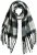 Ulla Popken Plaid Long Fringe Scarf Black - Doplňky - 